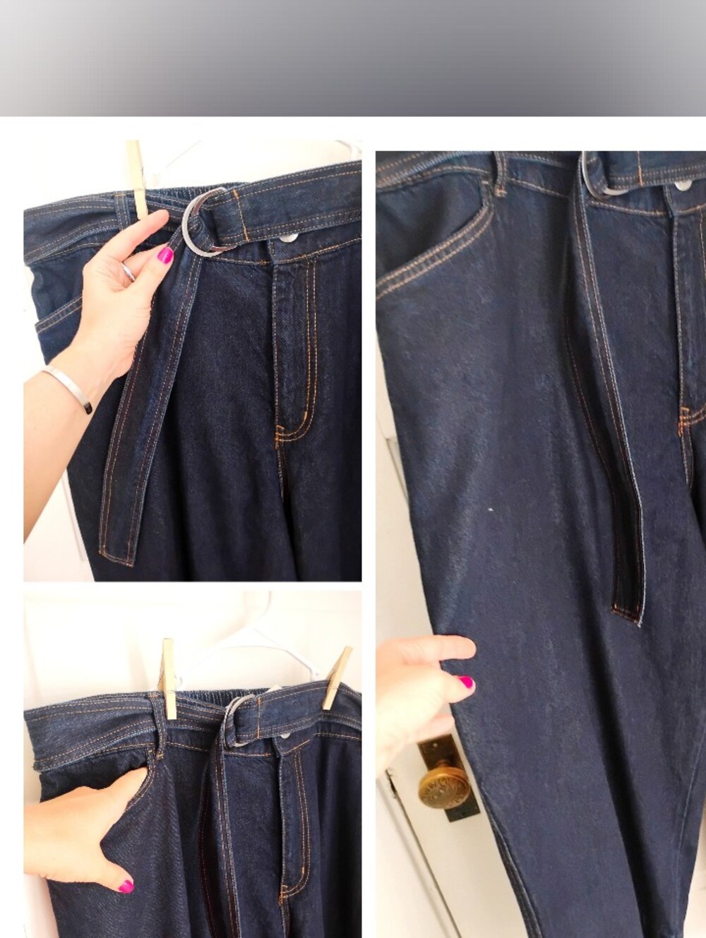 NWT plus size shag belted deep denim jeans